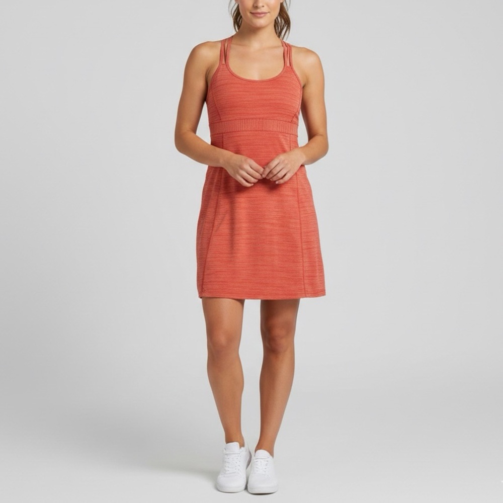 MARMOT Scarlet Strappy Open Back Athletic Travel Coral Orange Sun Dress L